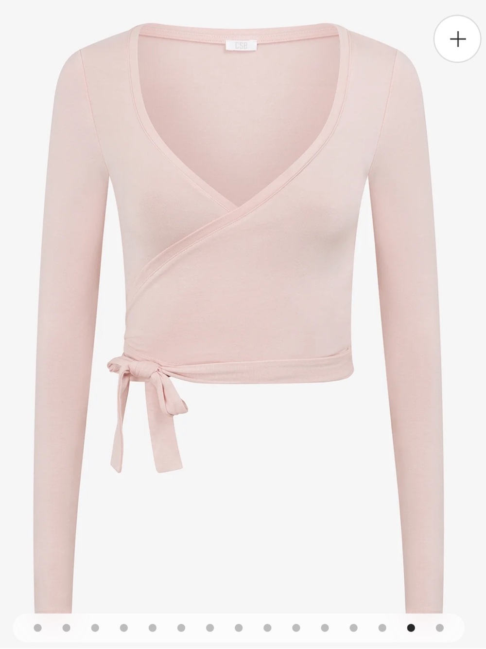 Crop Shop Boutique CSB Ballet Wrap Long Sleeve Top - Blush Pink, Medium